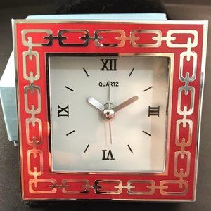 Reed & Barton Poppy and Silver Clock NIB